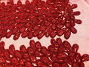 Fancy Beaded Fabric Red - Embroidery Beads Mesh Fabric - Prom-Gown-Dress Sold By 2 Reathers