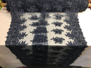 Navy Hand Beaded Lace, Embroidered Floral Design Fancy Sequins Fabric with Beads Sold in Many Colors By The Yard
