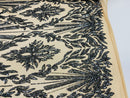 Charcoal Sequins Lace Fabric On Nude Mesh, Geometric Design Embroidered On 4 way Stretch Sequin By The Yard -Prom-Gown ( Choose The Size )