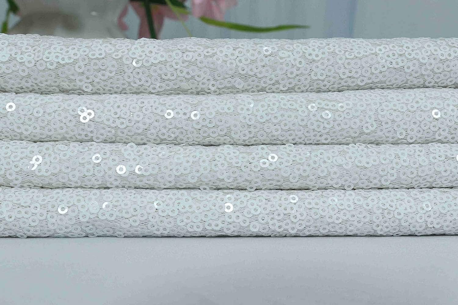 Mini Glitz Sequins - White - High Quality Mini Sequins on Mesh (Choose