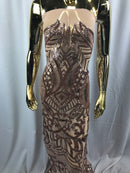 Iridescent Sequin Fabric -  Rose - 4 Way Stretch Royalty Lace Sequin By Yard