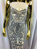 Iridescent Sequin Fabric - Silver - 4 Way Stretch Royalty Lace Sequin By Yard