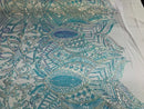 Iridescent Sequin Fabric - Iridescent Clear - 4 Way Stretch Royalty Lace Sequin By Yard