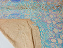 Iridescent Sequin Fabric - Iridescent Aqua Blue - 4 Way Stretch Royalty Lace Sequin By Yard