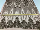 Fancy Damask Line Sequin - Dusty Rose - 4 Way Stretch Sequins Damask Design Fabric Yard