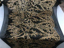 Two Tone Black/Gold Sequins Lace Fabric On Mesh Damask Design Embroidered On 4way Stretch Sequin By The Yard -Prom-Gown ( Choose The Size )