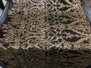 Two Tone Black/Gold Sequins Lace Fabric On Mesh Damask Design Embroidered On 4way Stretch Sequin By The Yard -Prom-Gown ( Choose The Size )
