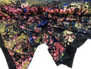 Iridescent Rainbow Sequin on Black Stretch Velvet With Luxury Reversible Sequins Shining Sequins 2-way Stretch 58/60” (Choose The Measure)
