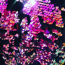 Iridescent Purple Sequin on Black Stretch Velvet With Luxury Reversible Sequins Shining Sequins 2-way Stretch 58/60” (Choose The Measure)