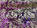 Iridescent Purple Sequin on Camel Stretch Velvet With Luxury Reversible Sequins Shining Sequins 2-way Stretch 58/60” (Choose The Measure)