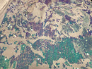 Iridescent Clear/Blu Sequin on White Stretch Velvet With Luxury Reversible Sequins Shining Sequins 2-way Stretch 58/60” (Choose The Measure)