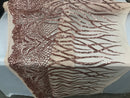 Rose Gold Sequins Lace Fabric On Mesh Vines Design Embroidered On 4way Stretch Sequin By The Yard -Prom-Gown ( Choose The Size )
