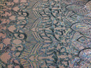 Sequin Fabric - Silver - 4 Way Stretch Royalty Lace Sequin By Yard