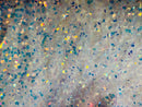 Iridescent Aqua/White Stretch Velvet With Luxury Sequins all Over 5mm Shining Sequins 2-way Stretch 58/60” (Choose The Quantity)