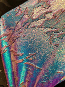 Iridescent Aqua Flip Up Sequins Reversible, 2-Way Stretch 58/60” Sequins Fabric Dresses-Nightgowns-Prom Gown (Choose The Quantity)