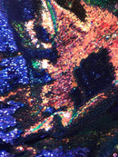 Iridescent Rainbow Flip Up Sequins Reversible, 2-Way Stretch 58/60” Sequins Fabric Dresses-Nightgowns-Prom Gown (Choose The Quantity)