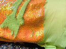 Iridescent Orange/Green Flip Up Sequins Reversible, 2-Way Stretch 58/60” Sequin Fabric Dresses-Nightgowns-Prom Gown (Choose The Quantity)