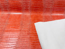Faux Crocodile Print Vinyl Fabric - Orange - Sold by The Yard (Pick a Size)
