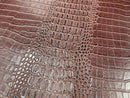 Faux Crocodile Print Vinyl Fabric - Pink - High Quality Vinyl Sold by The Yard