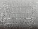 Faux Crocodile Print Vinyl Fabric - White - High Quality Vinyl Sold by The Yard
