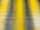 Faux Crocodile Print Vinyl Fabric - Yellow / Black - High Quality Vinyl Sold by The Yard