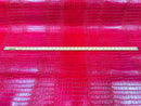 Faux Crocodile Print Vinyl Fabric - Lipstick Red - High Quality Vinyl Sold by The Yard