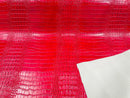 Faux Crocodile Print Vinyl Fabric - Lipstick Red - High Quality Vinyl Sold by The Yard