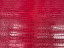 Faux Crocodile Print Vinyl Fabric - Lipstick Red - High Quality Vinyl Sold by The Yard