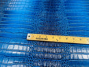 Faux Crocodile Print Vinyl Fabric - Royal Blue - High Quality Vinyl Sold by The Yard