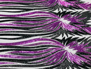 Angel Wings Sequins Fabric - Black / Purple - 4 Way Stretch Feather Wings Sequins Design By Yard