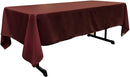 60" Wide Burgundy Polyester Poplin Rectangular Tablecloth, Polyester Rectangular Cloth Table Covers for All Events (Pick a Size)