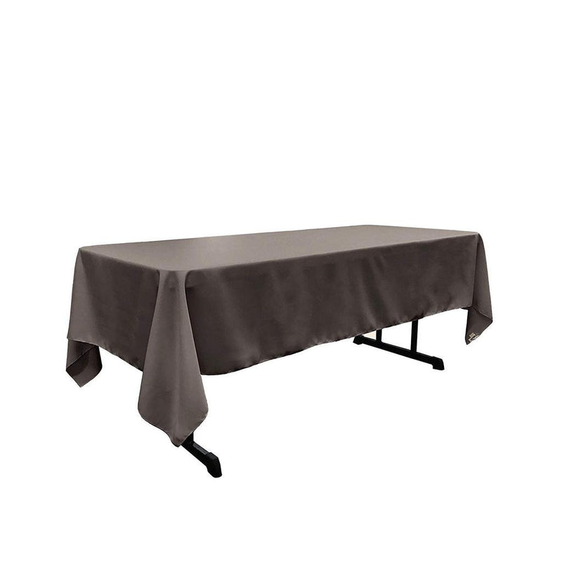 60" Wide Charcoal Polyester Poplin Rectangular Tablecloth, Polyester Rectangular Cloth Table Covers for All Events (Pick a Size)