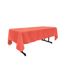 60" Wide Coral Polyester Poplin Rectangular Tablecloth, Polyester Rectangular Cloth Table Covers for All Events (Pick a Size)