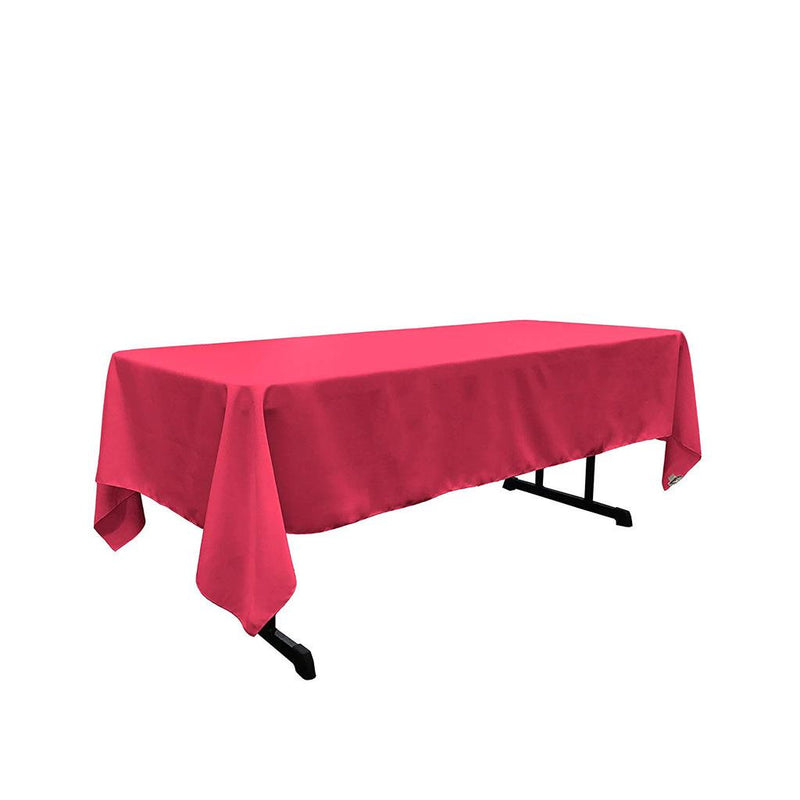 60" Wide Fuchsia Polyester Poplin Rectangular Tablecloth, Polyester Rectangular Cloth Table Covers for All Events (Pick a Size)