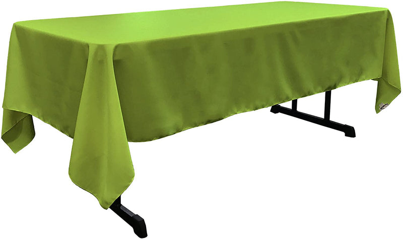 60" Wide Lime Polyester Poplin Rectangular Tablecloth, Polyester Rectangular Cloth Table Covers for All Events (Pick a Size)