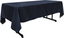 60" Wide Navy Polyester Poplin Rectangular Tablecloth, Polyester Rectangular Cloth Table Covers for All Events (Pick a Size)