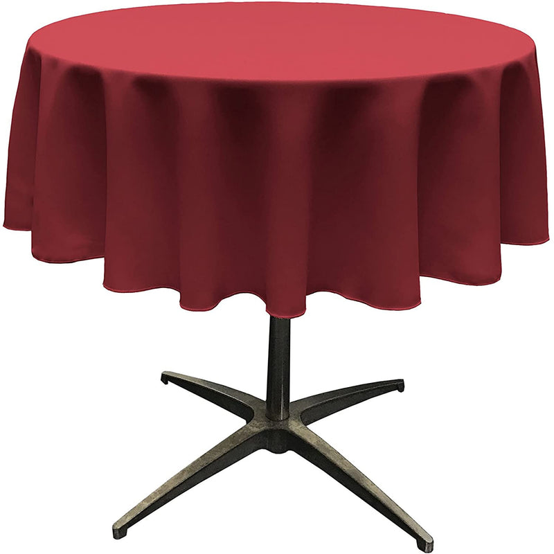 Round Tablecloth - Cranberry - Polyester Poplin Tablecloth - Banquet Polyester Cloth, Wrinkle Resistant(Pick a Size)