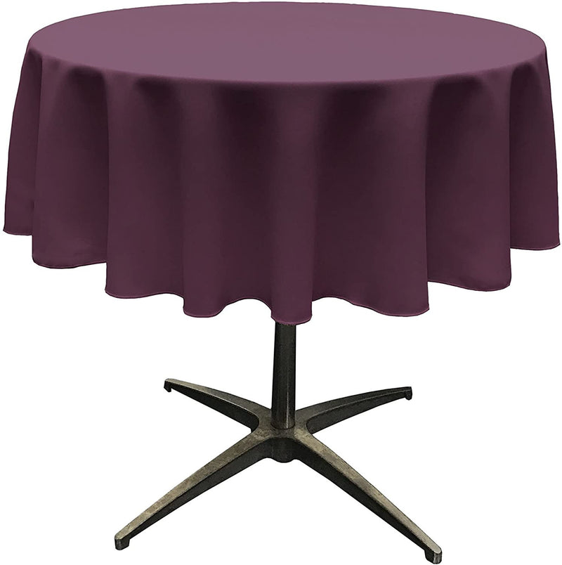 Round Tablecloth - Eggplant - Polyester Poplin Tablecloth - Banquet Polyester Cloth, Wrinkle Resistant(Pick a Size)