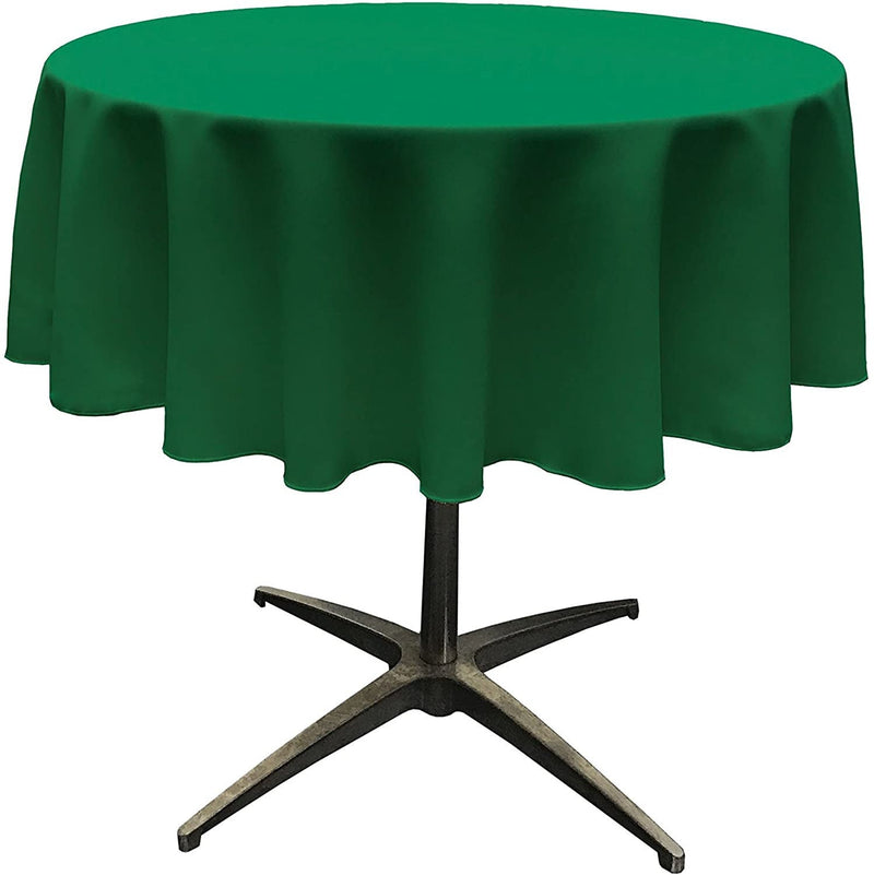 Round Tablecloth - Emerald Green - Polyester Poplin Tablecloth - Banquet Polyester Cloth, Wrinkle Resistant(Pick a Size)