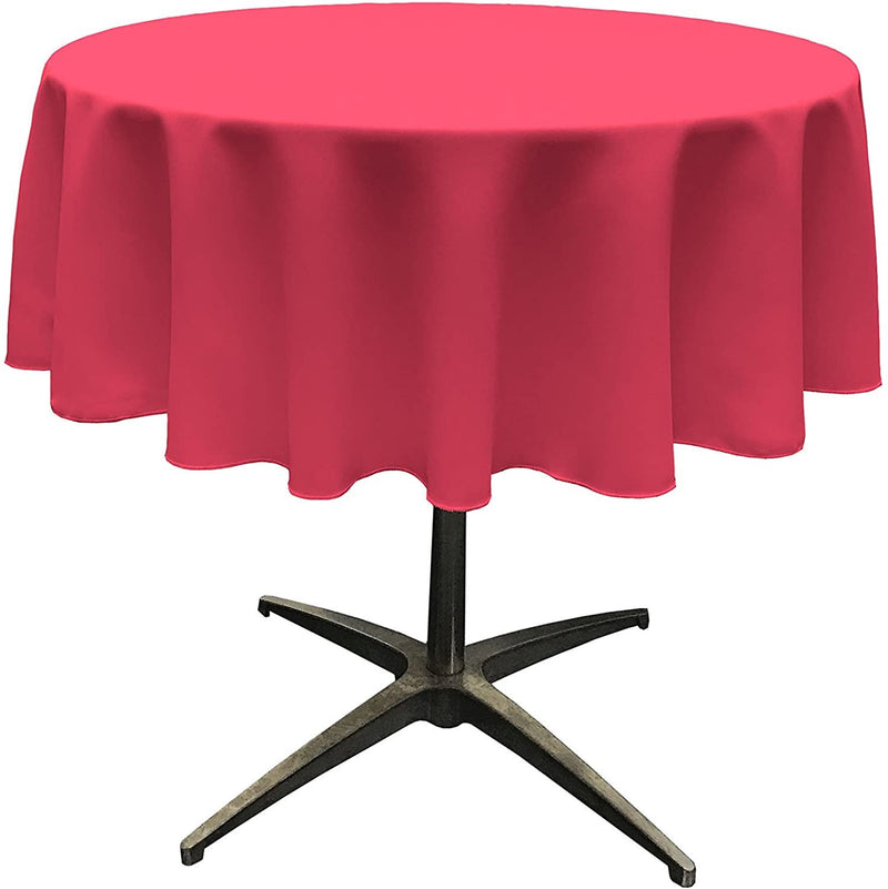 Round Tablecloth - Fuchsia - Polyester Poplin Tablecloth - Banquet Polyester Cloth, Wrinkle Resistant(Pick a Size)