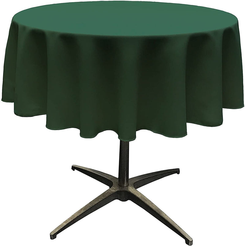 Round Tablecloth - Hunter Green - Polyester Poplin Tablecloth - Banquet Polyester Cloth, Wrinkle Resistant(Pick a Size)