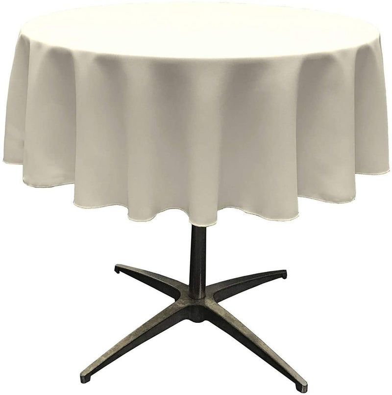 Round Tablecloth - Ivory - Polyester Poplin Tablecloth - Banquet Polyester Cloth, Wrinkle Resistant(Pick a Size)