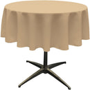 Round Tablecloth - Khaki - Polyester Poplin Tablecloth - Banquet Polyester Cloth, Wrinkle Resistant(Pick a Size)