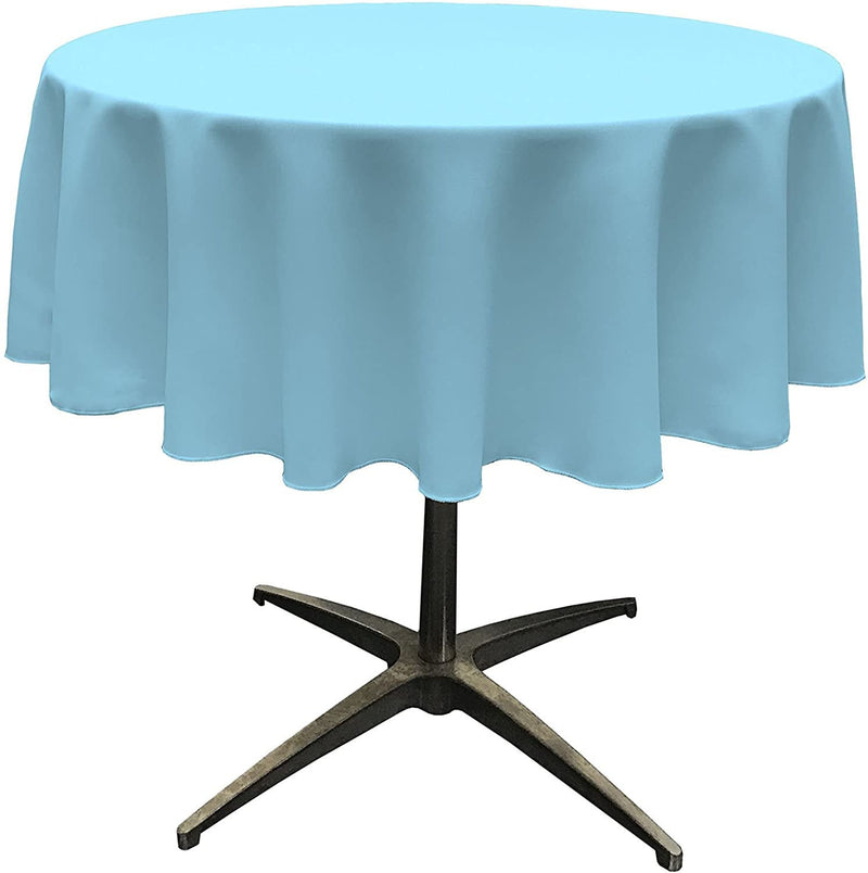 Round Tablecloth - Light Turquoise - Polyester Poplin Tablecloth - Banquet Polyester Cloth, Wrinkle Resistant(Pick a Size)