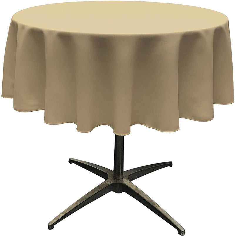 Round Tablecloth - Taupe - Polyester Poplin Tablecloth - Banquet Polyester Cloth, Wrinkle Resistant(Pick a Size)