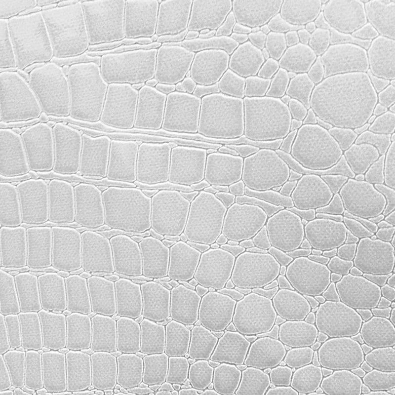 Faux Alligator Print Vinyl Fabric - White - Faux Animal Print Sold by The Yard