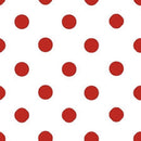 Mia's Fabrics Inc, White/Red Small Polka Dot Poly Cotton Fabric by The Yard, 58”/60” (Pick a Size)