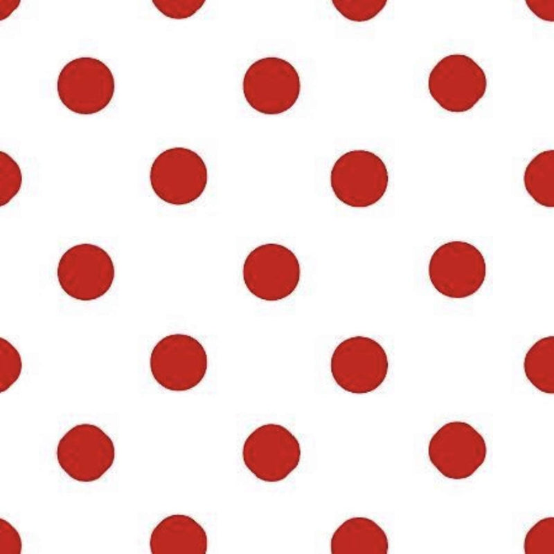 Mia's Fabrics Inc, White/Red Small Polka Dot Poly Cotton Fabric by The Yard, 58”/60” (Pick a Size)