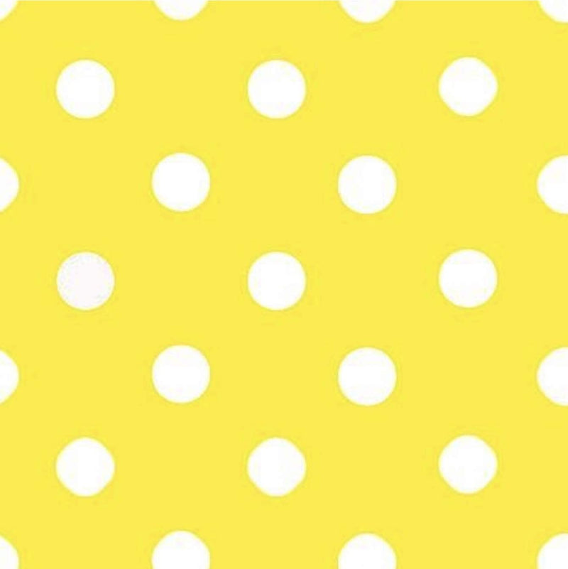 Mia's Fabrics Inc, Yellow/White Small Polka Dot Poly Cotton Fabric by The Yard, 58”/60” (Pick a Size)