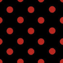 Mia's Fabrics Inc, Black/Red Small Polka Dot Poly Cotton Fabric by The Yard, 58”/60” (Pick a Size)